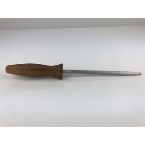 Vintage‎ Knife Sharpening Steel Honing Rod Tool with Wood Handle Kitchen